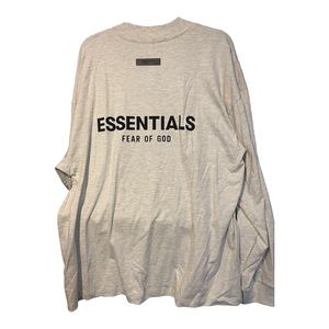 NWT Essentials Off-White Cotton Long Sleeve T-Shirt